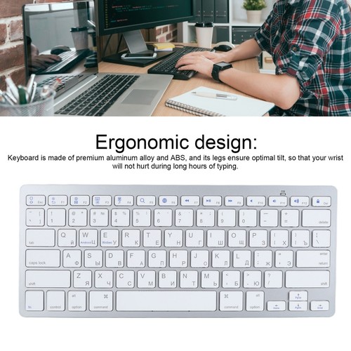 Ultra Thin Keyboard BT Wireless Splashing Proof Bilingual Language Keypad Fo AU - Picture 14 of 30