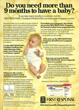 1990 First Response Pregnancy Test More Than 9 Months vintage Print AD