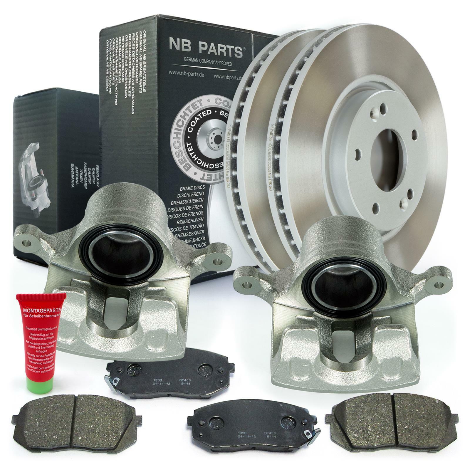 Brake Calipers + Brake Pads Discs Front for Hyundai ix35 Kia Sportage III