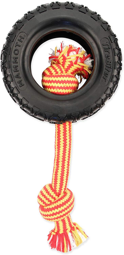 Mammoth Tirebiterii con cuerda de algodón-poliéster - Juguetes de goma natural para perros para extremos - Imagen 12 de 12