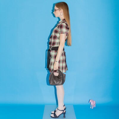 slim fit dress slacks 100% Cotton Forest Green Plaid Mini Dress - All Dresses