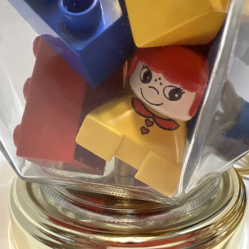 Vintage Lego Duplo Filled Childs Electric Glass Lamp Zookeeper Bricks VERY CUTE - Picture 6 of 16