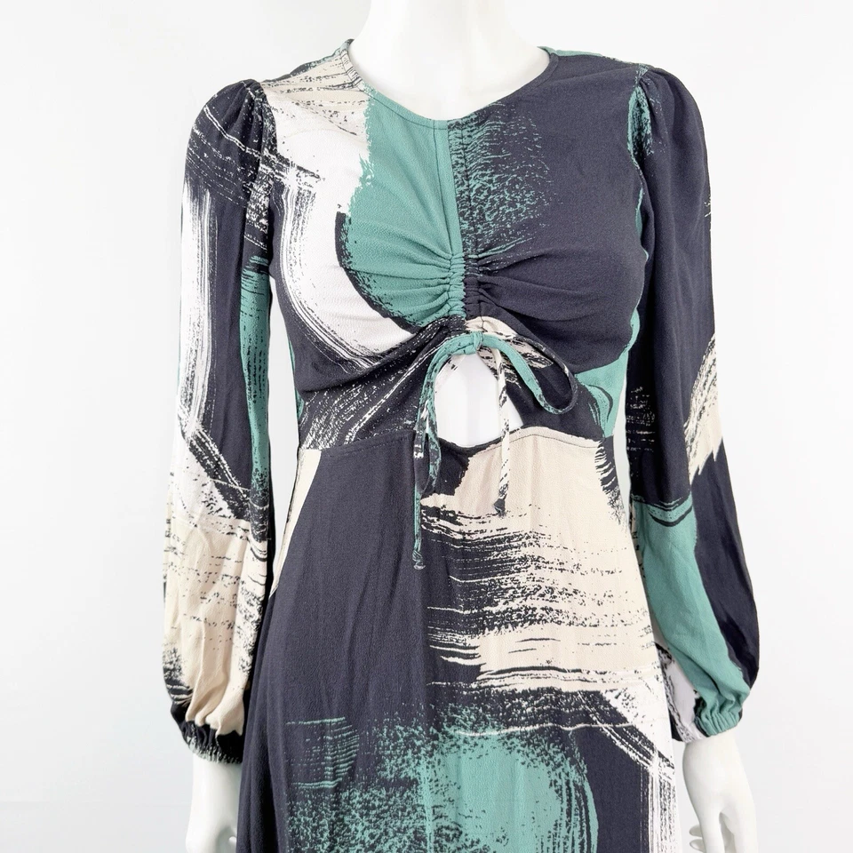 Maxi Vestido Rachel Pally Multicolor Talla XS Manga Larga Abstracto Pincelada Foto 2 de 4