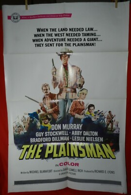1 Vintage One Sheet Movie Poster for The Plainsman, 1966, Don Murray