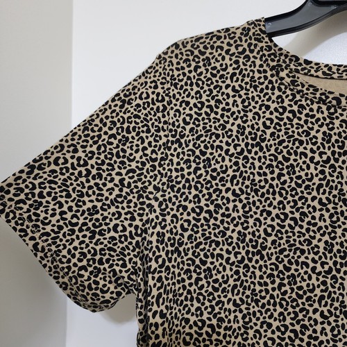 Old Navy Luxe Gr. Large Kurzarm Animal Print Stretch T-Shirt Gepard braun - Bild 5 von 11