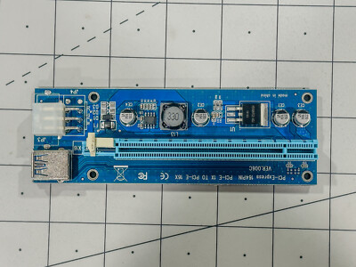 ubit PCI-E 1X to 16X Riser Card with data and power cables