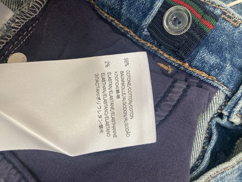 NWT 100% AUTH Gucci Kids' Stone Washed Stretch Denim Bermuda - Picture 9 of 9