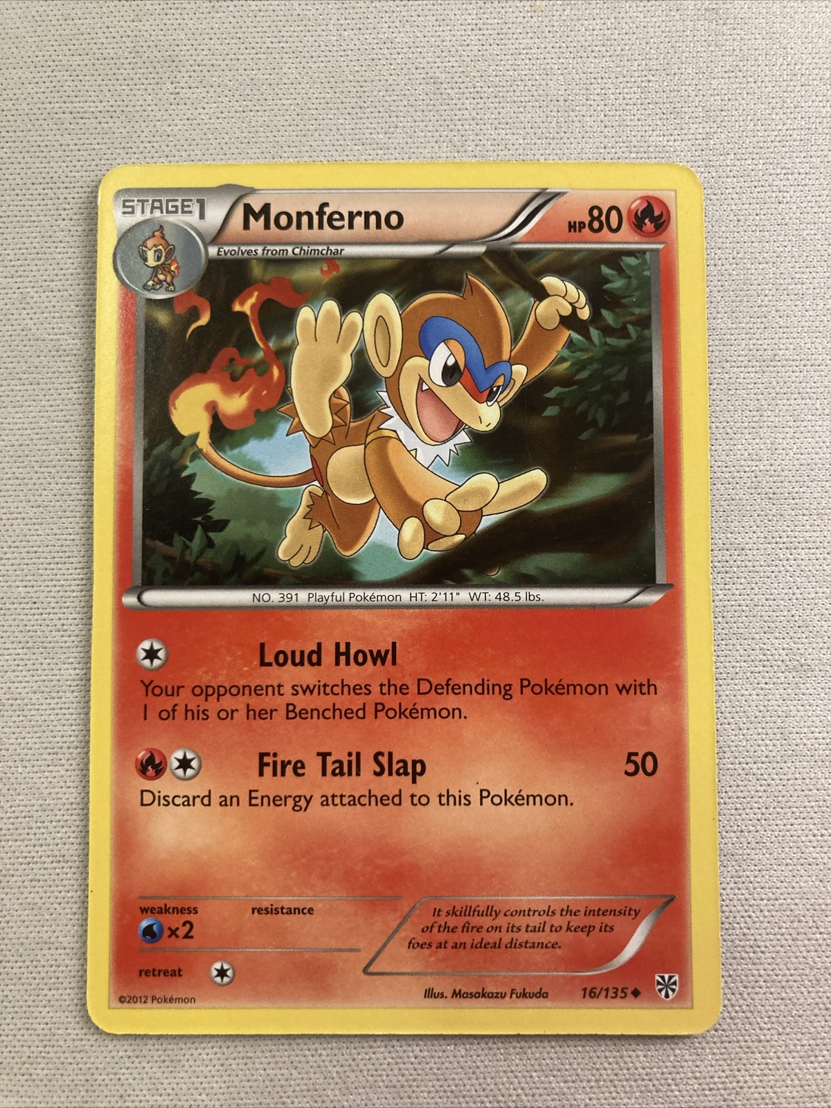 Pokémon TCG Monferno Black and White Plasma Storm  16/135 Regular - NM