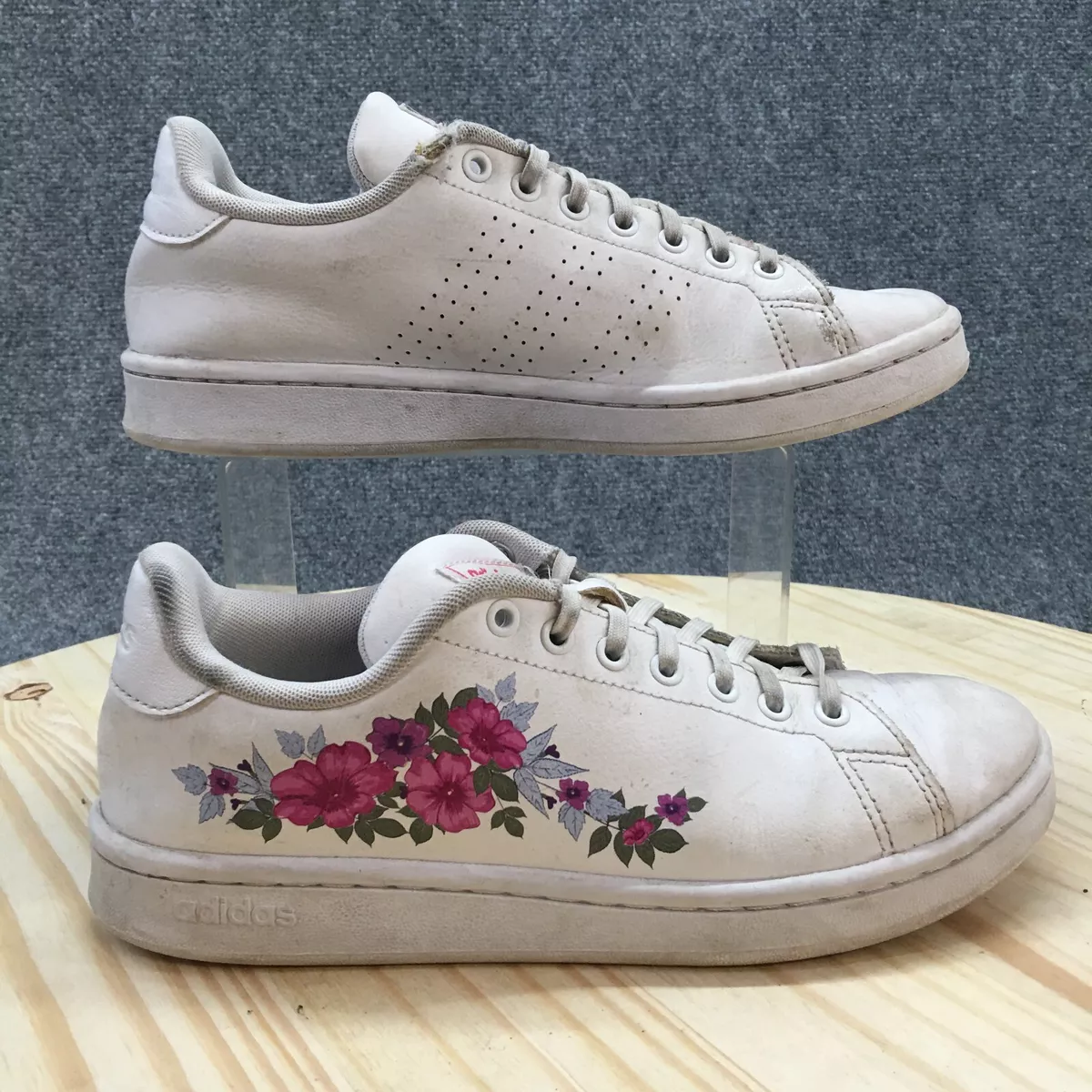 Adidas white floral shoes discount