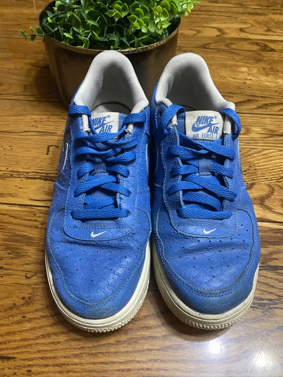 Nike Air Force 1 LV8 Big Kids Size 7.5Y Crocodile Croc Blue White  820438-401