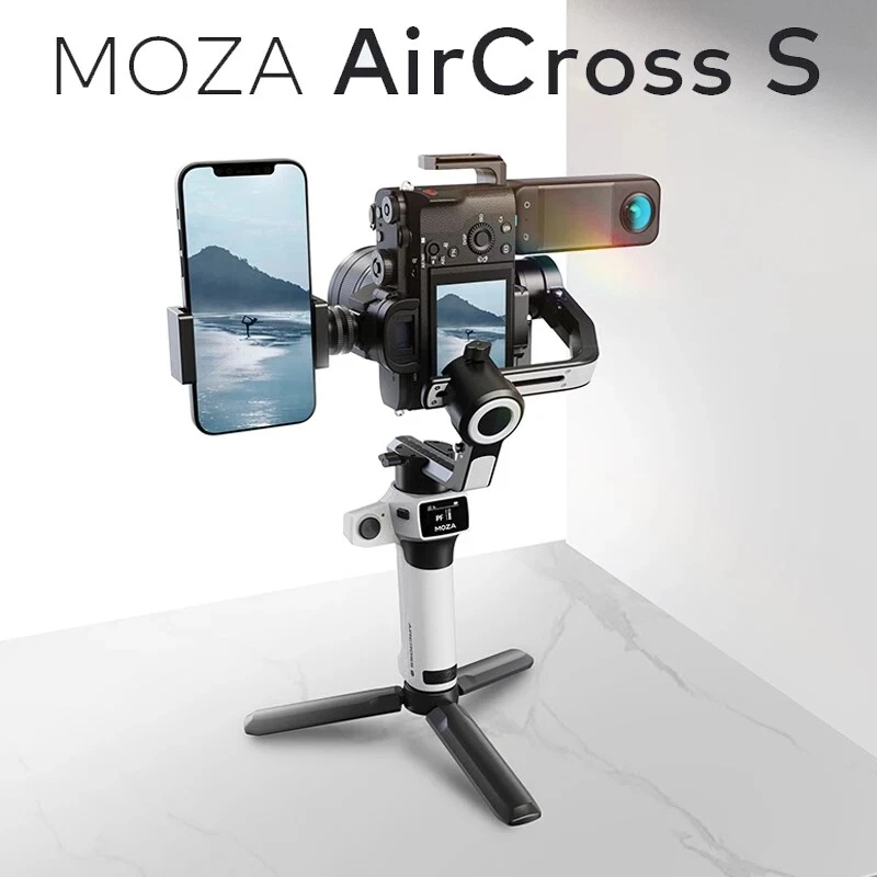 MOZA Aircross S 3-Axis Gimbal Stabilizer Anti-Shake for Mirrorless Camera Phone