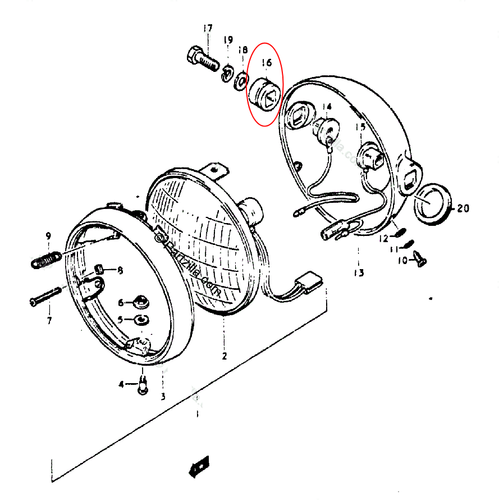 2x Head Light Lamp Case Housing Cushion For Suzuki TC100 TC125 TS125 TS250 TS400 - Picture 2 of 5