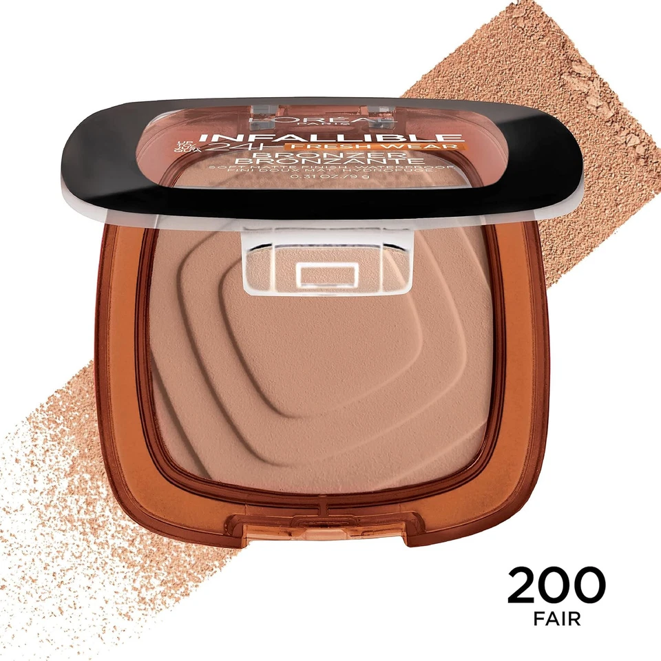 LOREAL PARIS INFALLIBLE 24H BRONZER KOMPAKTPUDER MAKE UP GRUNDIERUNG - 200 FAIR - Bild 2 von 4