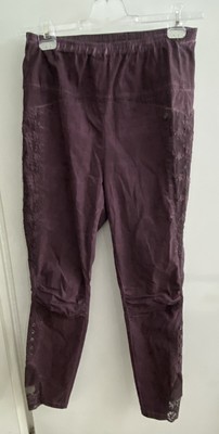 Tredy Bengalin Stretchhose Treggings Gummizug Schmucksteine Spitze oil washed 