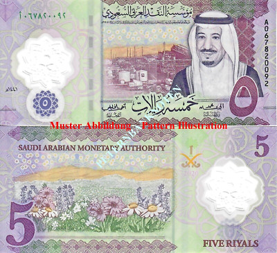 SAUDI ARABIEN /SAUDI ARABIA 5 RIYAL 2020 Unc P. NEW Polymer 6185  