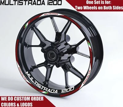 ACE VINYL DUCATI Multistrada 1200 Decalcomanie Ruote Cerchi Adesivi Strisce