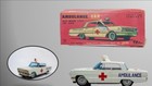 Ambulancia Chevrolet Impala japonesa vintage años 60 fricción de hojalata con caja | c. 1968