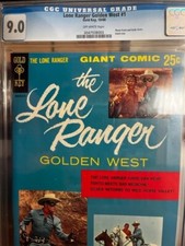 Lone Ranger Golden West #1 - CGC 9.0 Clayton Moore photo covers, Gold Key 1966