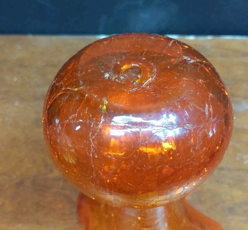 1960s RAINBOW ART GLASS AMBERINA SMALL VASE MINT 5.5" - Picture 7 of 10