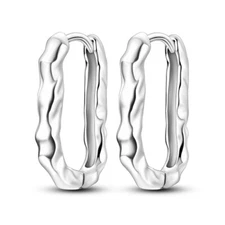 MULA Original Irregular Hoop Earrings Women Birthday Jewelry 925 Sterling Silver