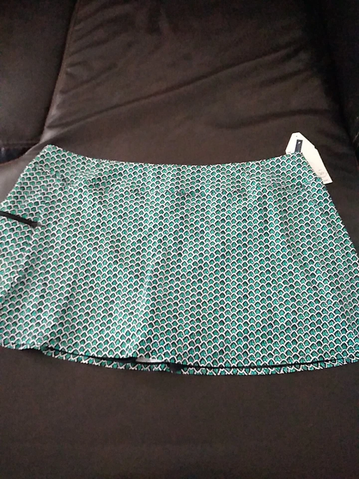 Falda corta de natación Beach House 24W negra azul cremallera bolsillo piscina playa Foto 3 de 4