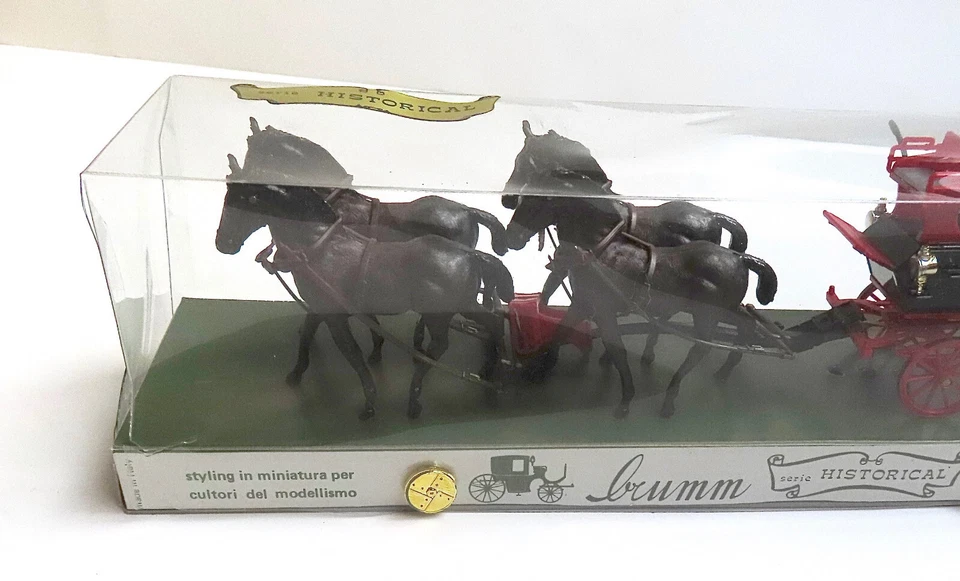 Entrenador de correo inglés serie histórica Brumm con 4 caballos modelo 1:43, Italia, nuevo en caja Foto 4 de 4