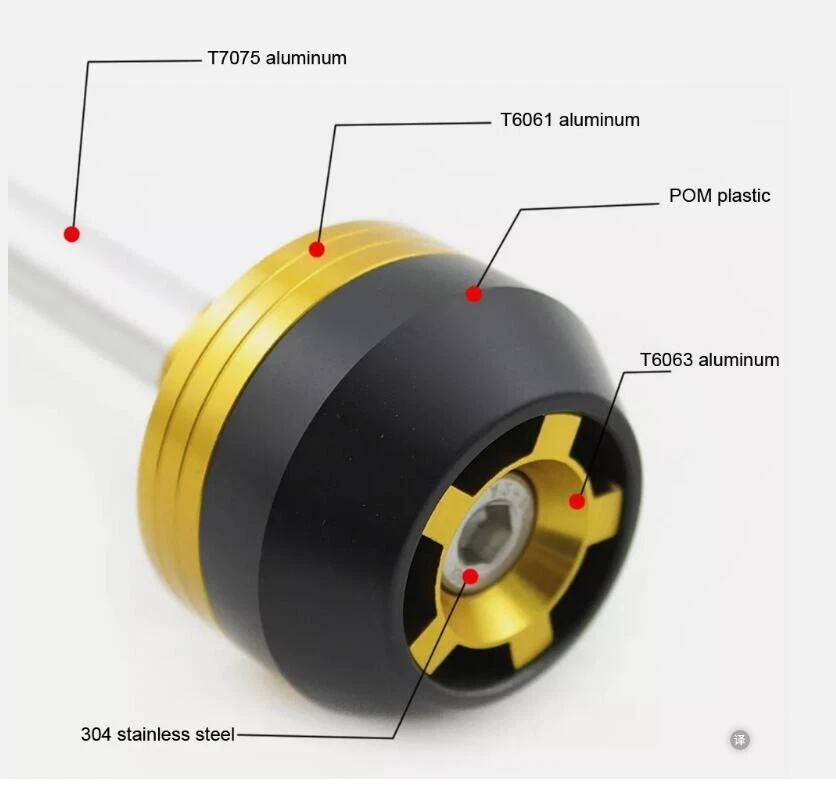 Axle Slider For MV AUGUSTA Turismo Veloce 800 14-23 Front Rear Crash Protector — 第 4/4 张图片