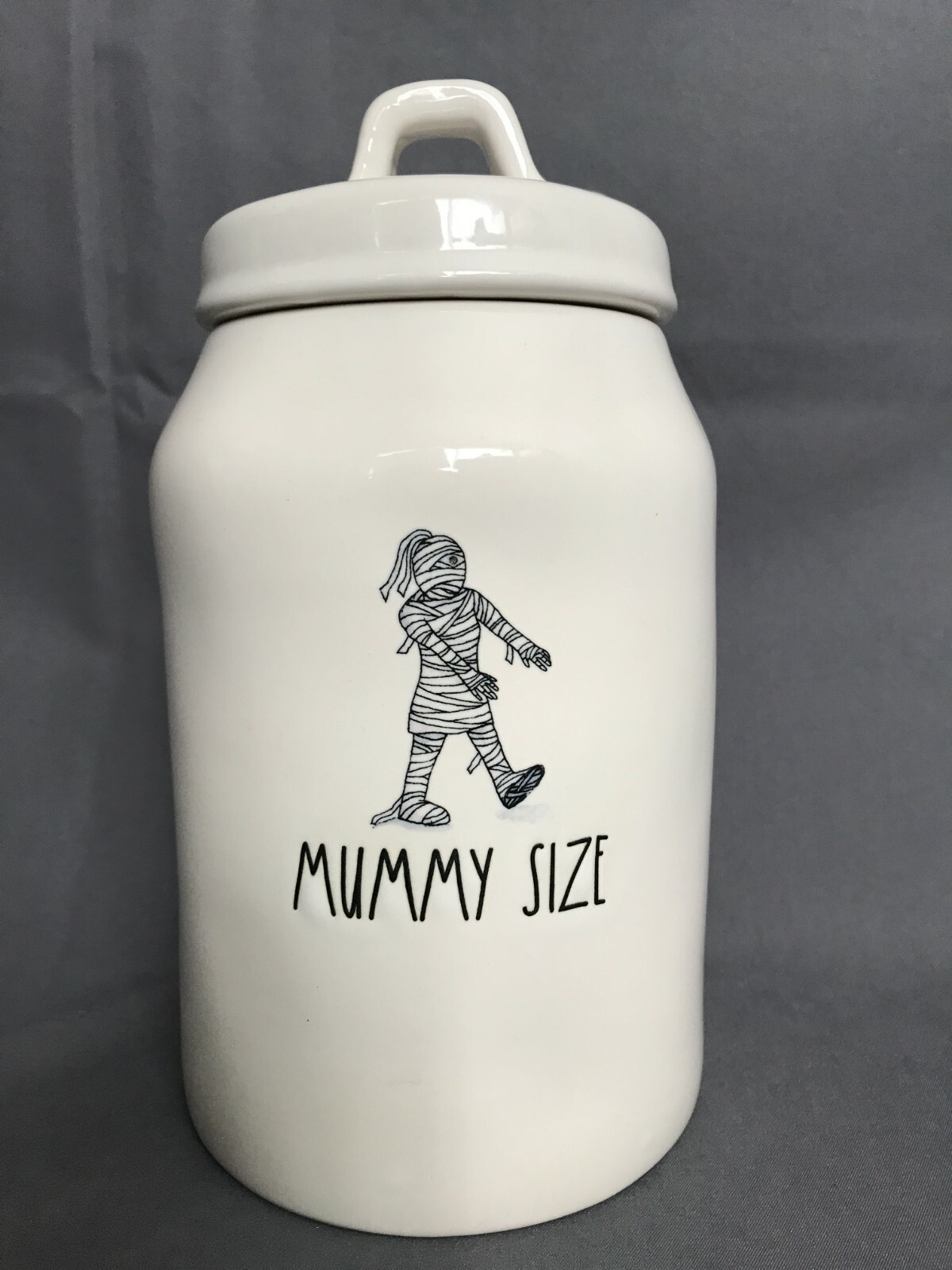 Rae Dunn MUMMY DEADY SIZE Halloween Canister Jar Set With LId LL
