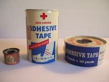 Vintage Johnson & Johnson/Red Cross/Hospital/ Zonas Adhesive Tape Plaster Tins