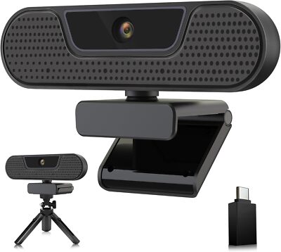 USB HD PC Webcam 1080P 60FPS mit Autofokus Lichtkorrektur Mikrofon - Schwarz