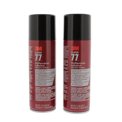 3M Super 77 -Glue Multipurpose Adhesive for Foil Plastic Paper Foam Metal (Pack 