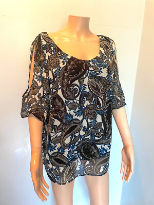 Blouse Tunique IKKS Taille 42 - Multicolore, Manches Courtes - En Polyester - Occasion Très Bon état