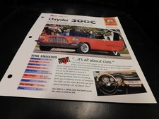 1957 Chrysler 300C Spec Sheet Brochure Photo Poster