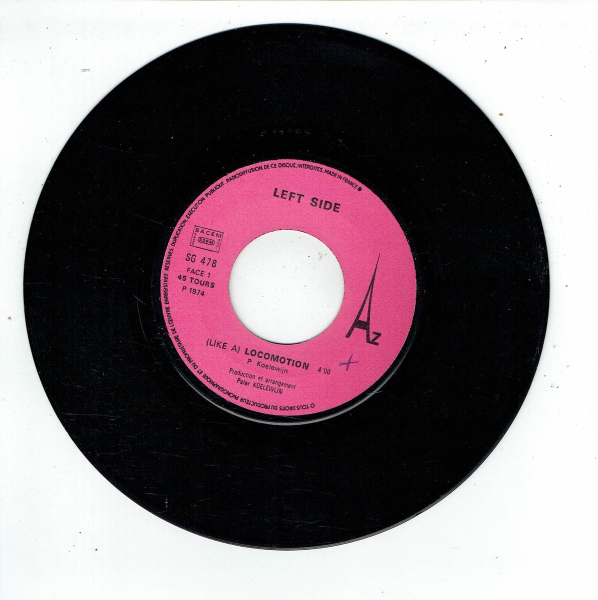 Left Side Vinyl 45 RPM 7 Sp (like A) Locomotion -mama You