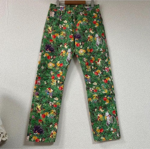 Jeans Levi's 501 Pokemon 25th Anniversary - Taille 34x30 - Vert - Neuf Dans Son Sac Avec étiquettes