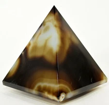 2.75" Multicolor Agate Pyramid Banded Natural Mineral Chalcedony Crystal - India