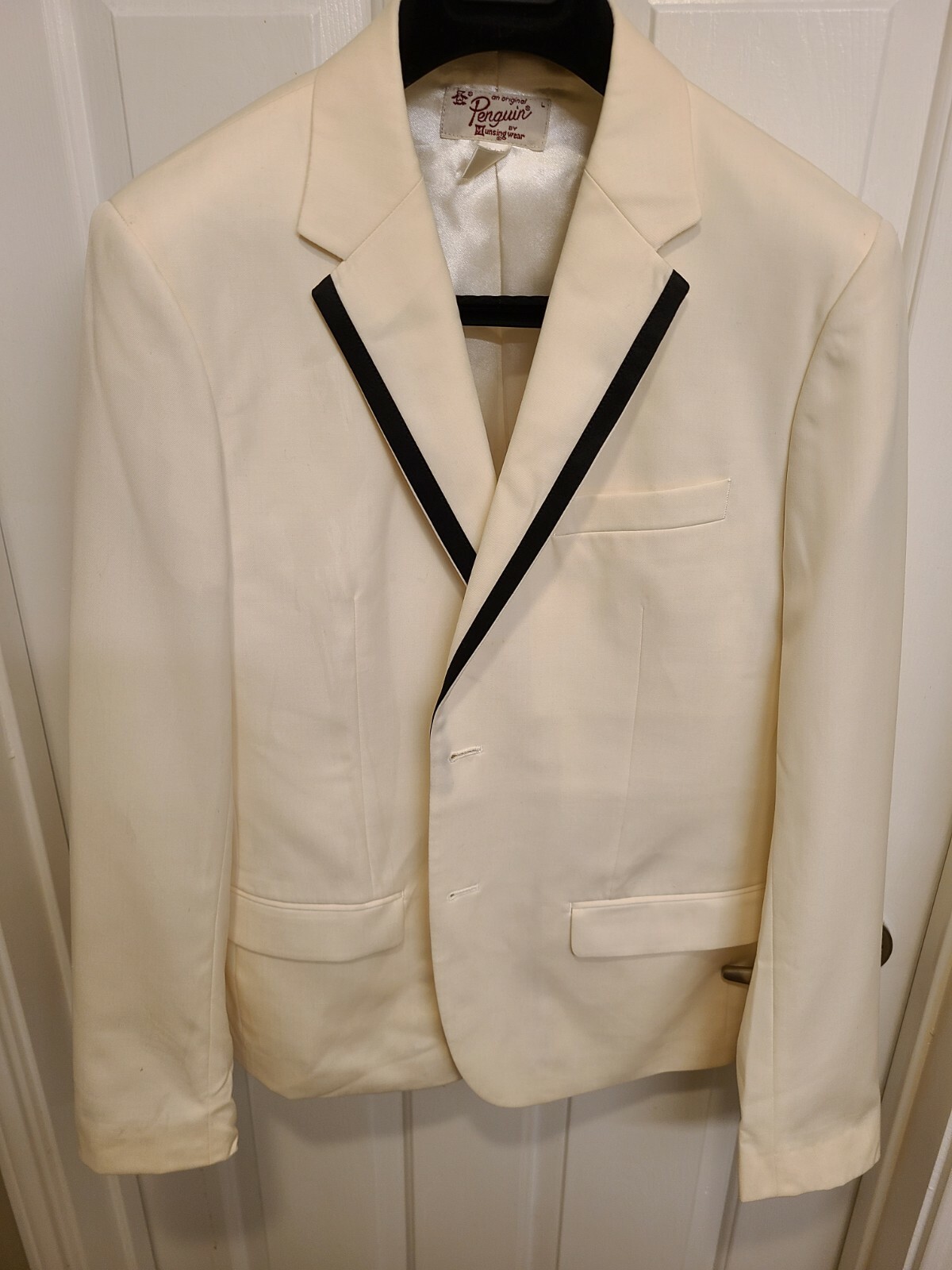 Penguin Off White Ivory Black Dinner Tuxedo Blazer - image 1