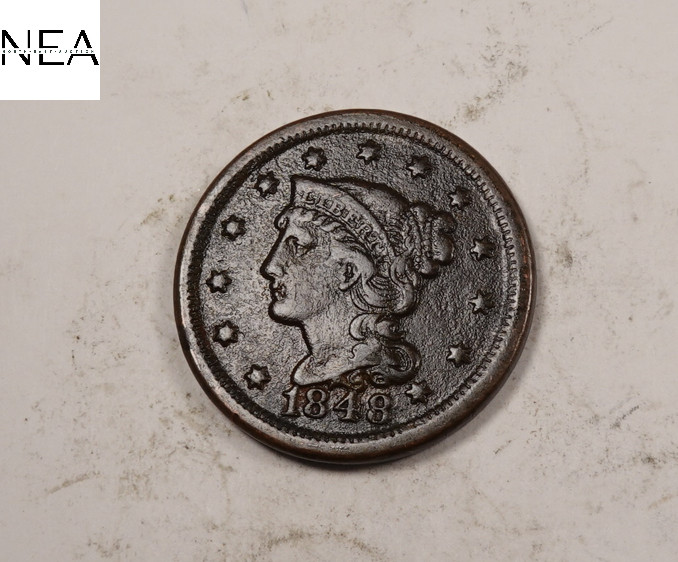 1848 Braided Hair Large Cent ~ Extra Fine XF/EF ~ (LC143)