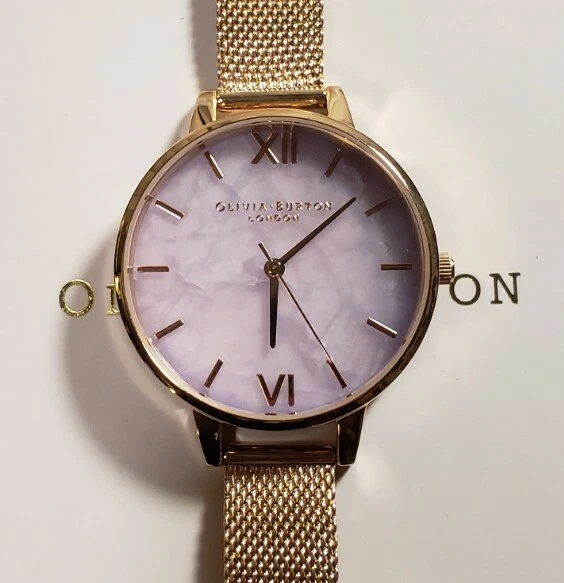 OLIVIA BURTON WATCH WITH 34MM VIOLET COLOR SEMI PRECIOUS STONE