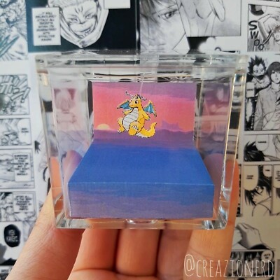LIL PIXEL BOX POKEMON DIORAMA CUBE - Dragonite - HANDMADE