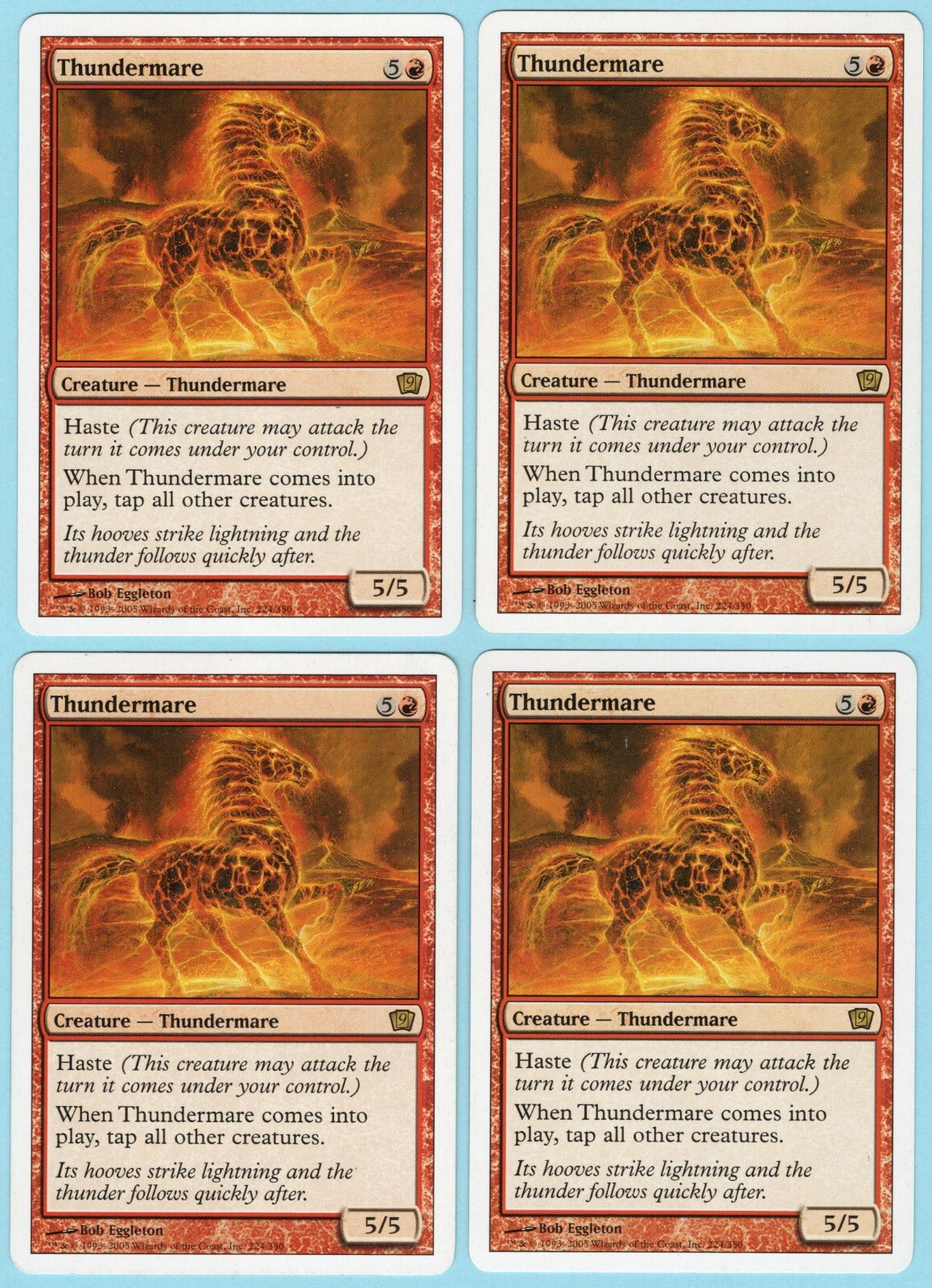 Thundermare x4 4x 2005 MTG Core Set 9th Edition PLAYSET Red Creature SP - NM AZ1