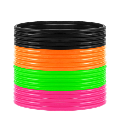 Silicone Jelly Hair Tie Bracelet 20Pcs Retro Solid Neon 80S Style Costume Wrist - Picture 10 of 12