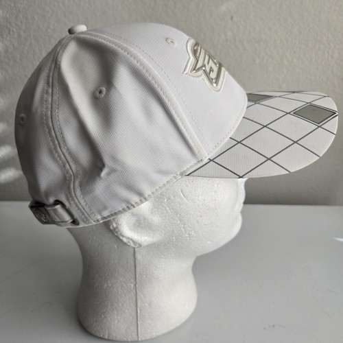 INDY 500 Hat Cap INDIANAPOLIS MOTOR SPEEDWAY Strapback White Argyle - Picture 7 of 9