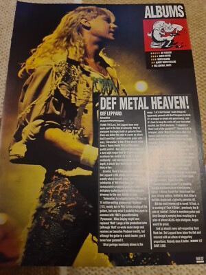 Vintage JOE ELLIOT DEF LEPPARD / OBITUARY JOHN TARDY A4 POSTER RAW CLIPPING 