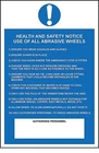Health and safety notice use of all abrasive wheels safety sign