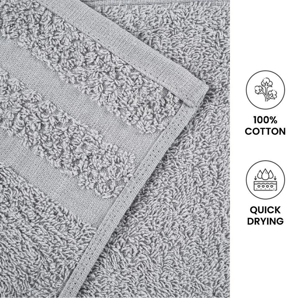 Mainstays 10 Piece Towel Set with Upgraded Softness & Durability, Grey - Image 3 of 4