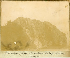 Algeria, Cape Carbon Lighthouse and Rocks ca.1899 Vintage Citrate Print Vintage ci