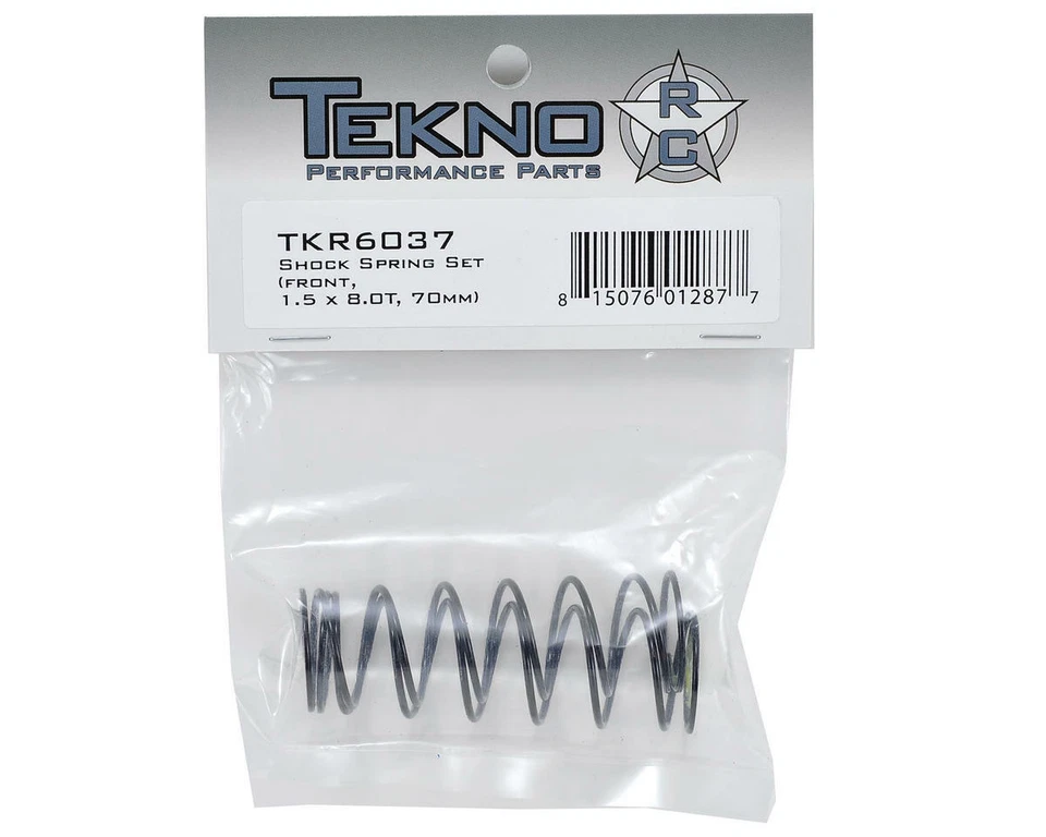 Tekno RC 70mm Front Shock Spring Set (Yellow) (1.5 x 8.0T) (2) [TKR6037] - Image 2 of 2