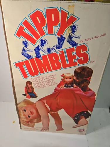 VINTAGE 1977 “Tippy Tumbles" Doll WORKS Original Box Ideal Toy - New OPEN BOX
