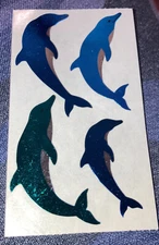 Vintage 1980’s Hambly foil shiny dolphin stickers
